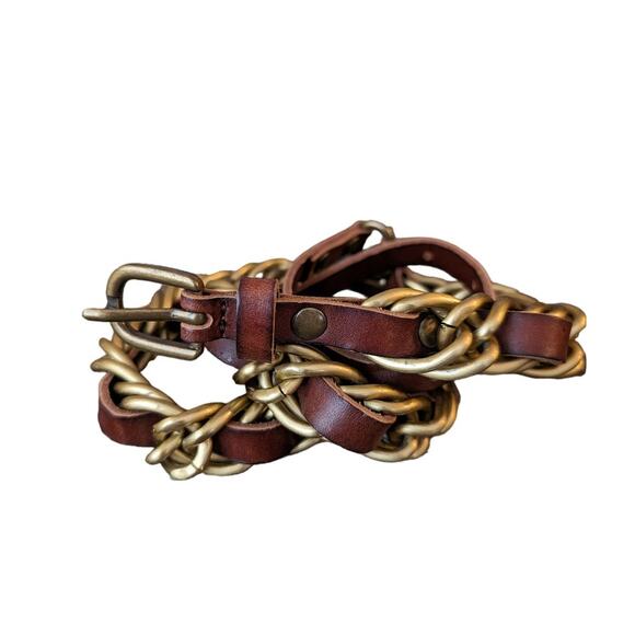 Y2k Vintage Chain and Leather Belt - Picture 1 of 3